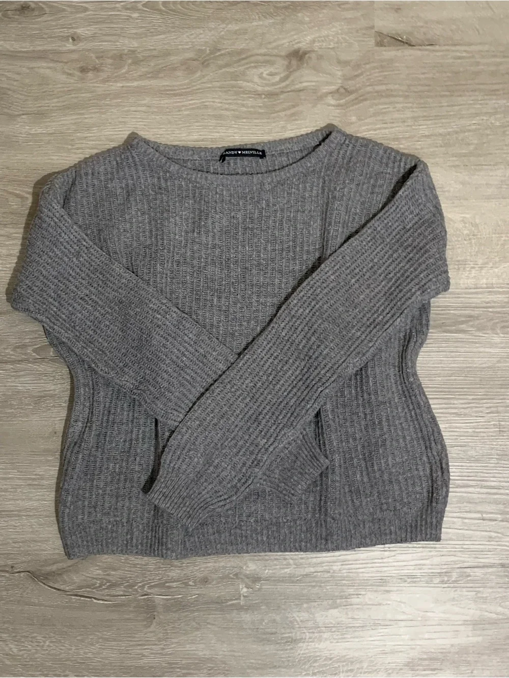 Brandy Melville Grey Knit Crewneck Sweater